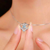 CAOSHI Sweet Girls Gift Love Heart Shape Women Bling Zircon Stone Silver Plated Box Chain Cute Hollow Heart Ladies Necklace