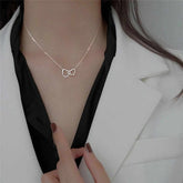 Double ring heart-shaped new minimalist necklace female collarbone chain
